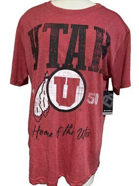 NEW Utah Utes Colosseum Athletics Red Distressed Shirt Women's M